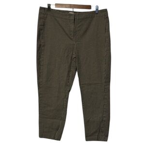 J. Jill Slim Ankle Gingham Check Pants BlackTan Neutral Academia Business Casual